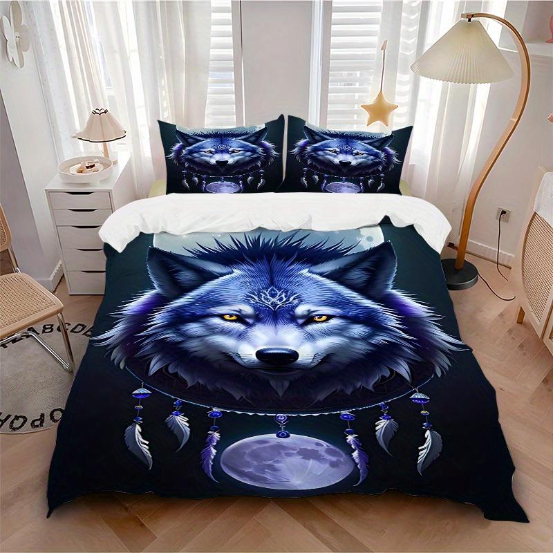 3pcs set Wolf Moon 1 Quilt Cover + 2 Pillowcases, All Seasons Bedroom Setting, Perfect for Home and Dorm Decor a182 135x200cm
3pcs set Wolf Moon 1 Quilt Cover + 2 Pillowcases, All Seasons Bedroom Setting, Perfect for Home and Dorm Decor a182 135x200cm