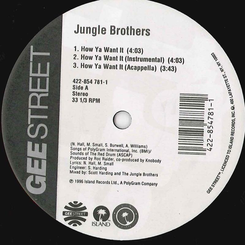 12inch Record JUNGLE BROTHERS - How Ya Want It / The Jungle, The Br 4228547811 GEE STREET 1996 US Rap & Hip-Hop/R&B Used
12inch Record JUNGLE BROTHERS - How Ya Want It / The Jungle, The Br 4228547811 GEE STREET 1996 US Rap & Hip-Hop/R&B Used