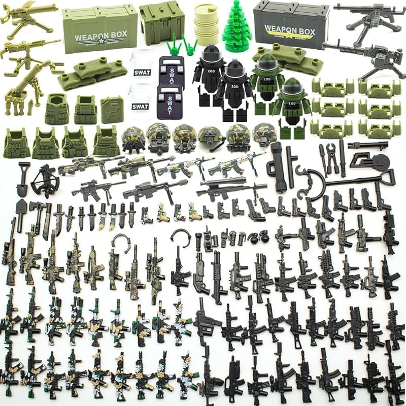Более 200 игрушек из набора военного оружия. Игрушка-конструктор отряда спецназа, набор оружия в стиле военного солдата, набор армейского снаряжения,
Более 200 игрушек из набора военного оружия. Игрушка-конструктор отряда спецназа, набор оружия в стиле военного солдата, набор армейского снаряжения,