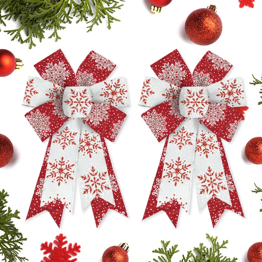 2 Pieces Christmas Bows for Wreath Glitter Red White Burlap Bows Xmas Snowflake Craft Bows for New Year Christmas Party Decorat 22 x 7 x 2 cm
2 Pieces Christmas Bows for Wreath Glitter Red White Burlap Bows Xmas Snowflake Craft Bows for New Year Christmas Party Decorat 22 x 7 x 2 cm
