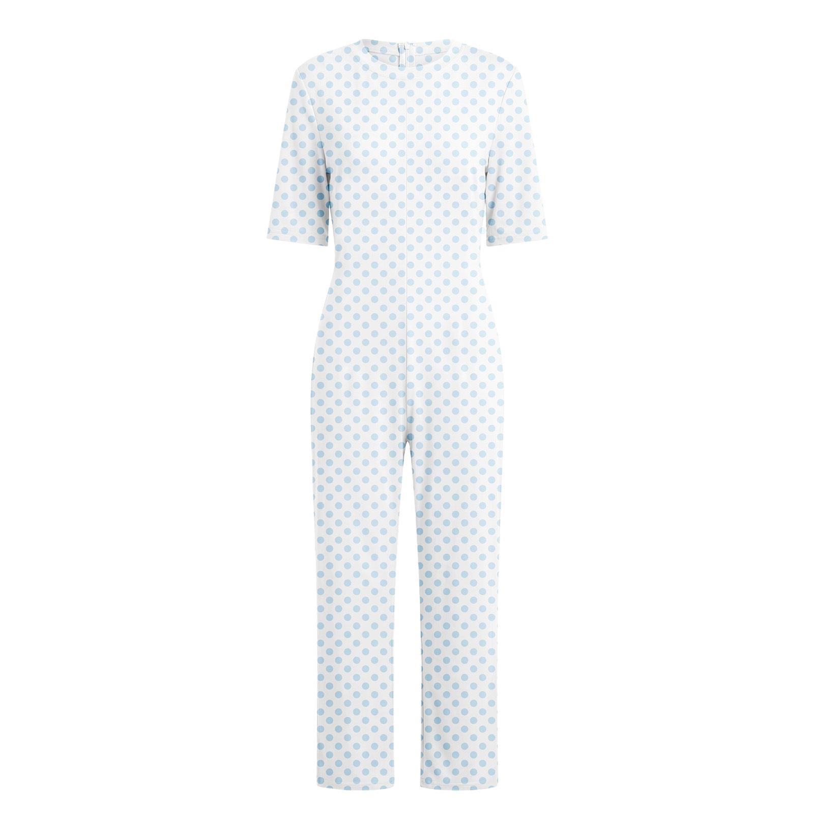 Womens Elderly Nursing Floral Print Jumpsuit Short Sleeve Back Zipper Lounging Style Anti-strip Adaptive Rompers S небо синє кольору
Womens Elderly Nursing Floral Print Jumpsuit Short Sleeve Back Zipper Lounging Style Anti-strip Adaptive Rompers S небо синє кольору