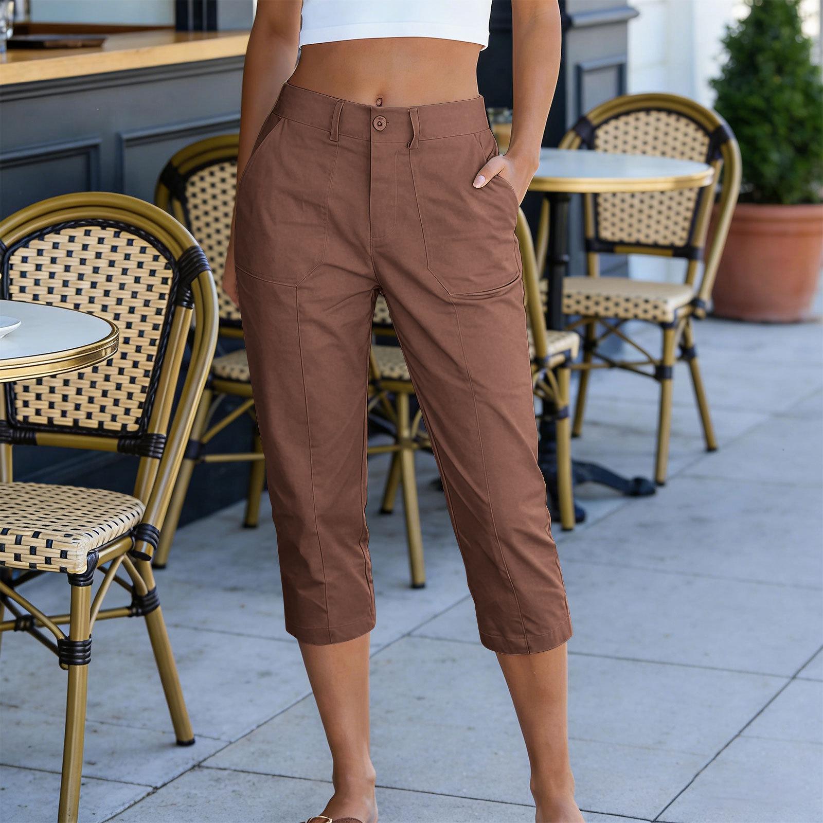 High Waist Loose Fit Wide Leg Cropped Pants with Pockets for Women Casual Outdoor Hiking Trousers Comfortable Lightweight XL коричневий
High Waist Loose Fit Wide Leg Cropped Pants with Pockets for Women Casual Outdoor Hiking Trousers Comfortable Lightweight XL коричневий