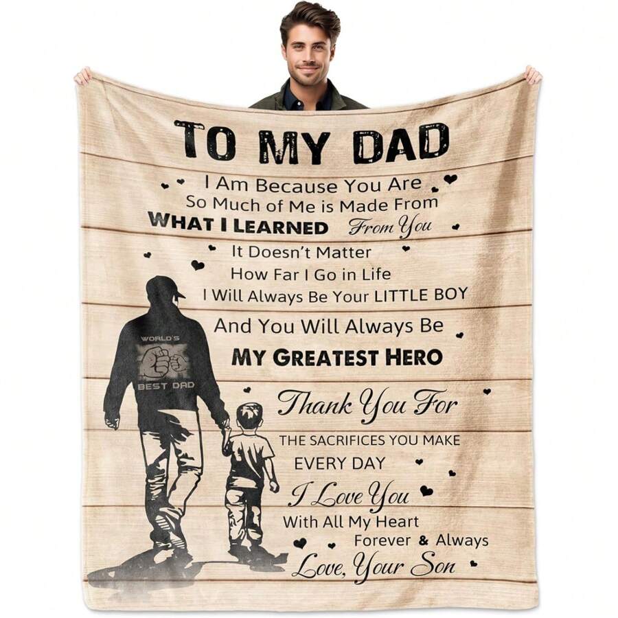 1Pc Fleece Father s Day Blanket with Personalized Letter To My Dad Perfect Birthday & Valentine s Day Gift for Dad Christmas P 75x90cm
1Pc Fleece Father s Day Blanket with Personalized Letter To My Dad Perfect Birthday & Valentine s Day Gift for Dad Christmas P 75x90cm