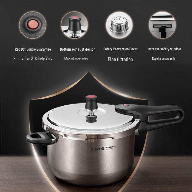 Supor YW223JA1 304 Stainless Steel Pressure Cooker
Supor YW223JA1 304 Stainless Steel Pressure Cooker