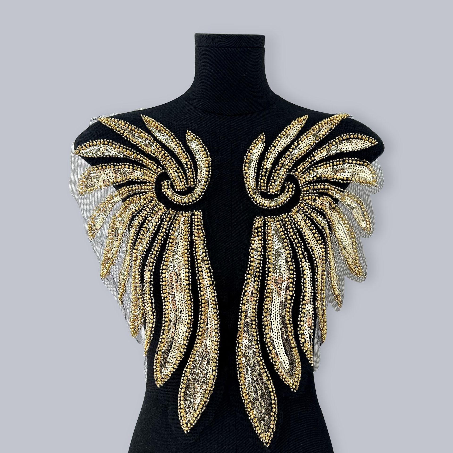 Вышивка бисером Женская одежда Детская одежда Креативные аксессуары для одежды Сценическое платье Материалы для DIY X3128 black net gold pair
Вышивка бисером Женская одежда Детская одежда Креативные аксессуары для одежды Сценическое платье Материалы для DIY X3128 black net gold pair