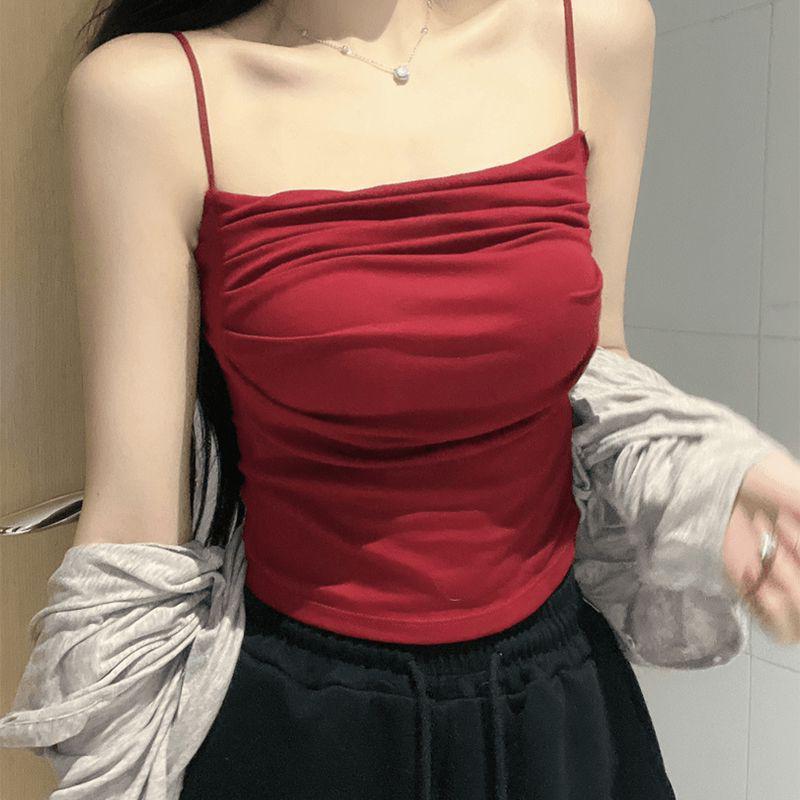 Pure Desire Women s Ruffled Camisole Vest with Chest Pads, Bandeau Style, Short, Versatile Base Layer Covering Underarm Fat One Size: 80-120 pounds
Pure Desire Women s Ruffled Camisole Vest with Chest Pads, Bandeau Style, Short, Versatile Base Layer Covering Underarm Fat One Size: 80-120 pounds