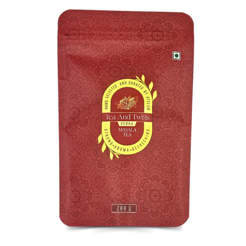 Tea and Twigs Masala Tea - 200 gm | Kadak Masala Chai | Premium Second Flush CTC Black Tea And 100% Natural Spices| Assam Tea
Tea and Twigs Masala Tea - 200 gm | Kadak Masala Chai | Premium Second Flush CTC Black Tea And 100% Natural Spices| Assam Tea