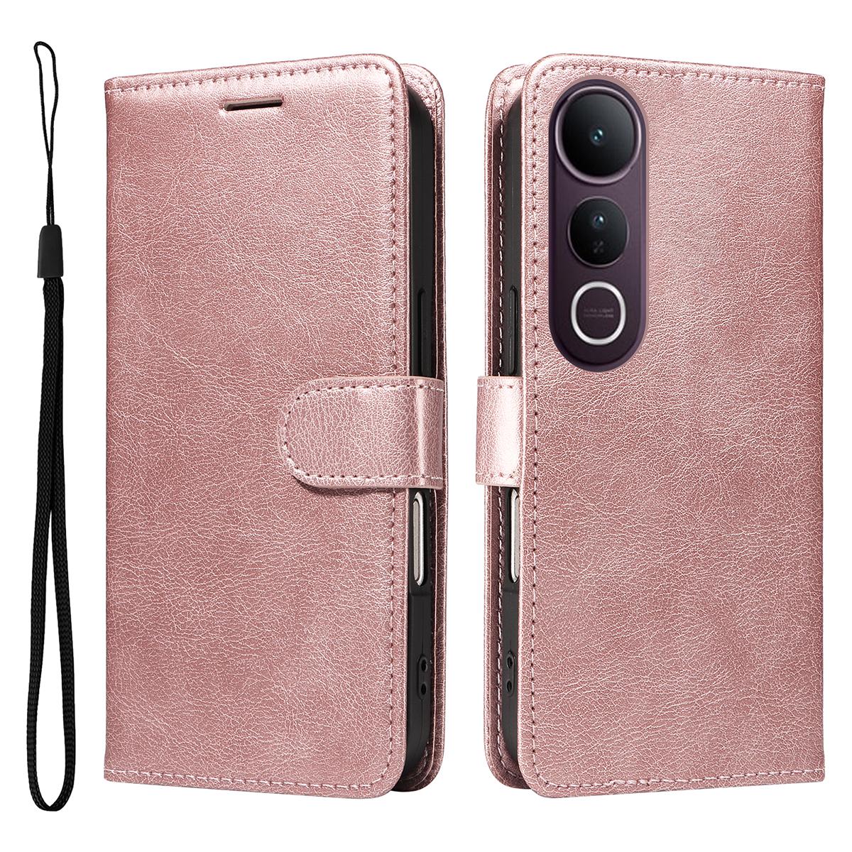 For vivo V50 Lite 5G Leather Wallet Case with Strap Solid Color Phone Stand Cover Rose Gold
For vivo V50 Lite 5G Leather Wallet Case with Strap Solid Color Phone Stand Cover Rose Gold