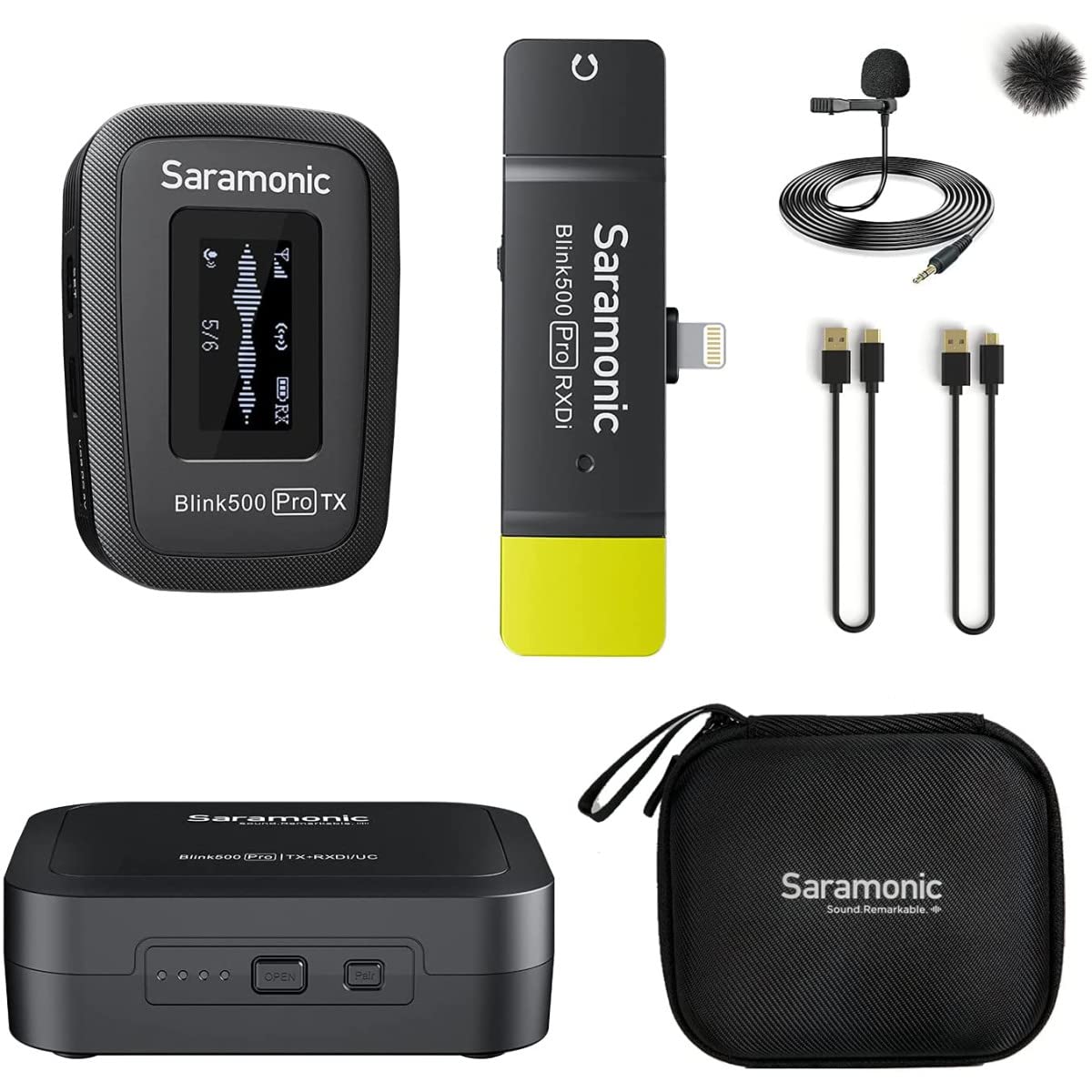 Saramonic wireless microphone system 1 transmitter 1 receiver set Black BLINK500 PRO 2.4G + (lightning output) B3-JP
Saramonic wireless microphone system 1 transmitter 1 receiver set Black BLINK500 PRO 2.4G + (lightning output) B3-JP