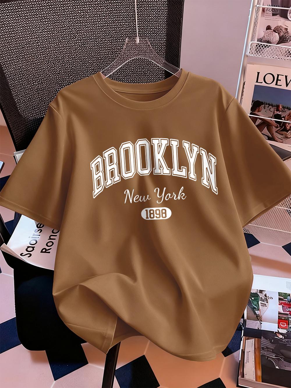 Brooklyn New York Prints Short Sleeve TShirts Women Cotton Summer Tee Shirts Comfortable Soft ONeck Tops Casual Woman Clothes S
Brooklyn New York Prints Short Sleeve TShirts Women Cotton Summer Tee Shirts Comfortable Soft ONeck Tops Casual Woman Clothes S