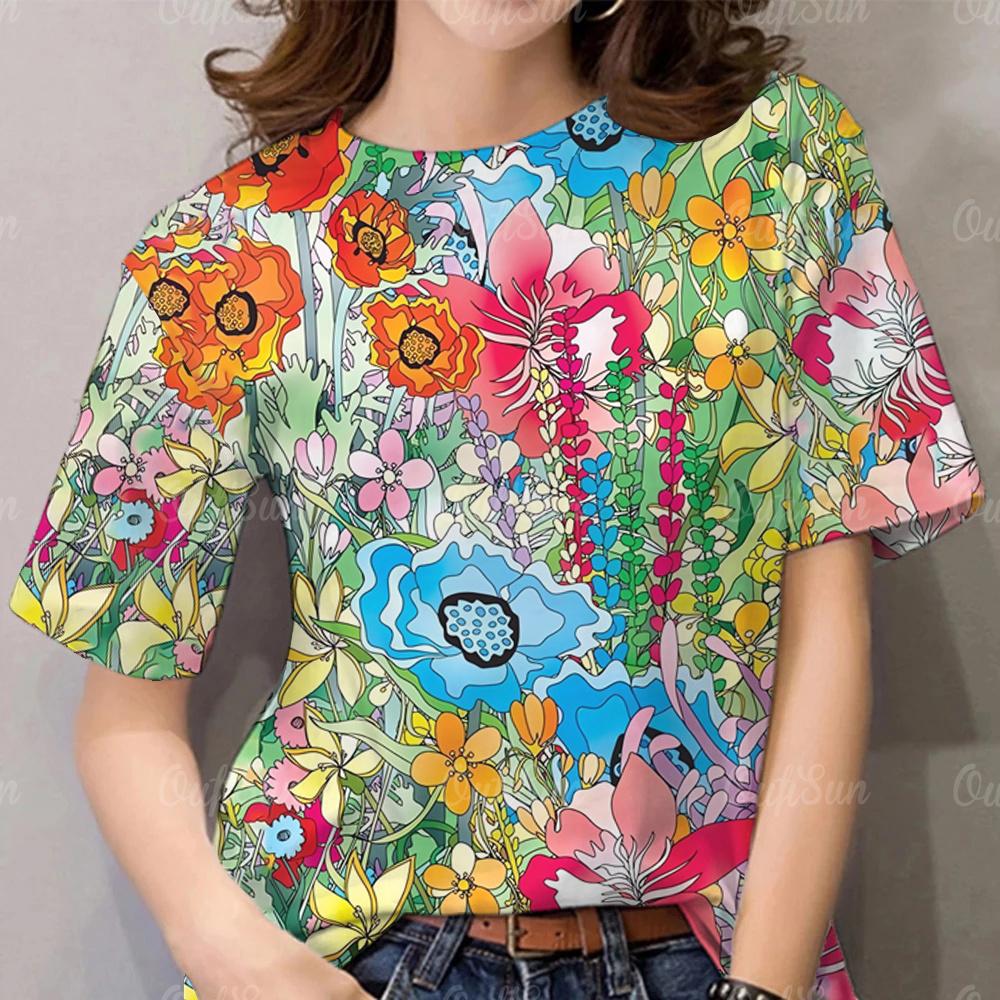 Летние женские футболки с 3D цветочным принтом маслом и круглым вырезом, повседневные женские топы Harajuku, свободная уличная одежда с короткими рукавами 8XL
Летние женские футболки с 3D цветочным принтом маслом и круглым вырезом, повседневные женские топы Harajuku, свободная уличная одежда с короткими рукавами 8XL