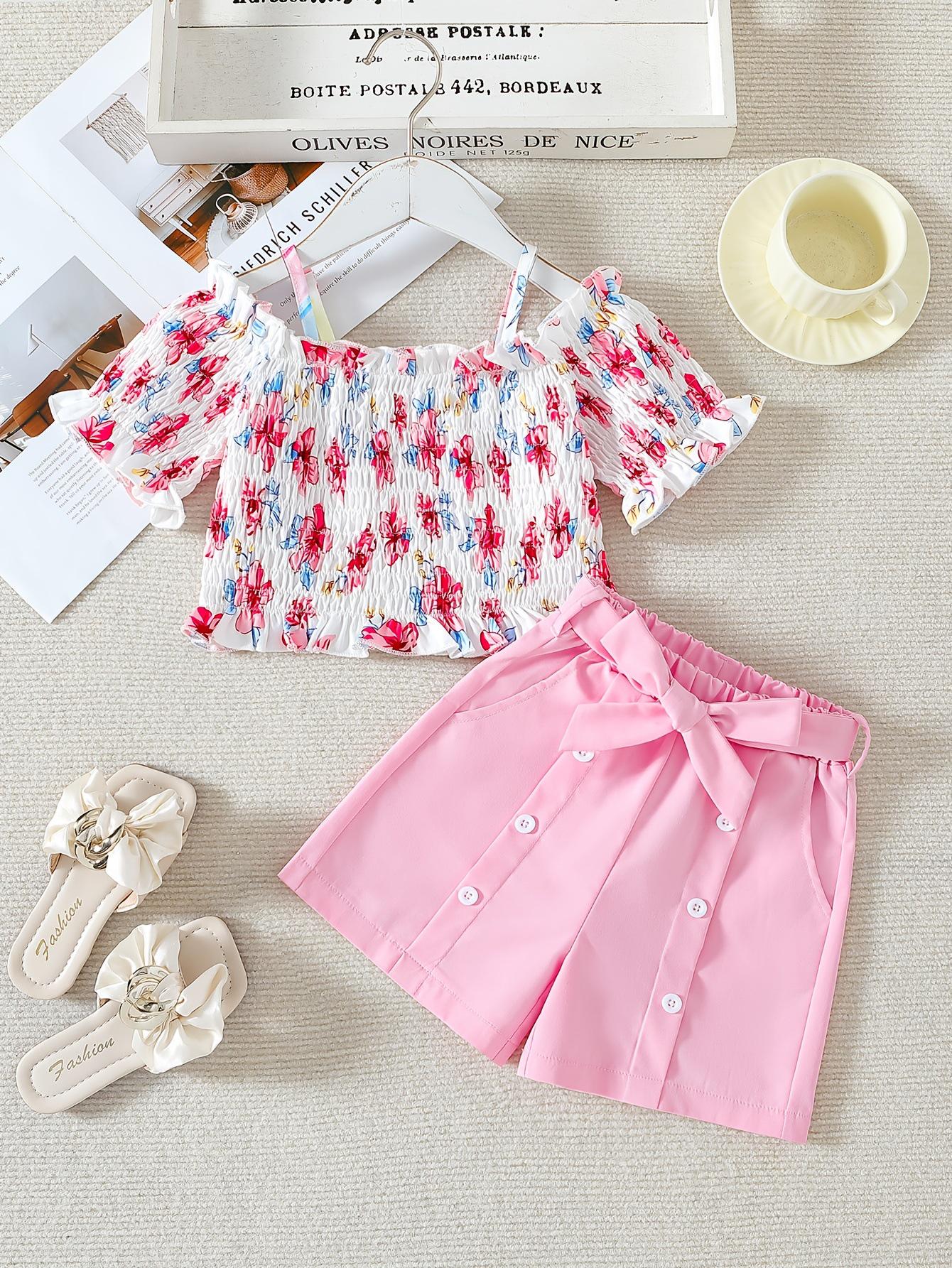 Pink Floral Camisole & Shorts Set for Girls (Medium & Large) - Korean Style Two-Piece 9-10Y~140cm
Pink Floral Camisole & Shorts Set for Girls (Medium & Large) - Korean Style Two-Piece 9-10Y~140cm