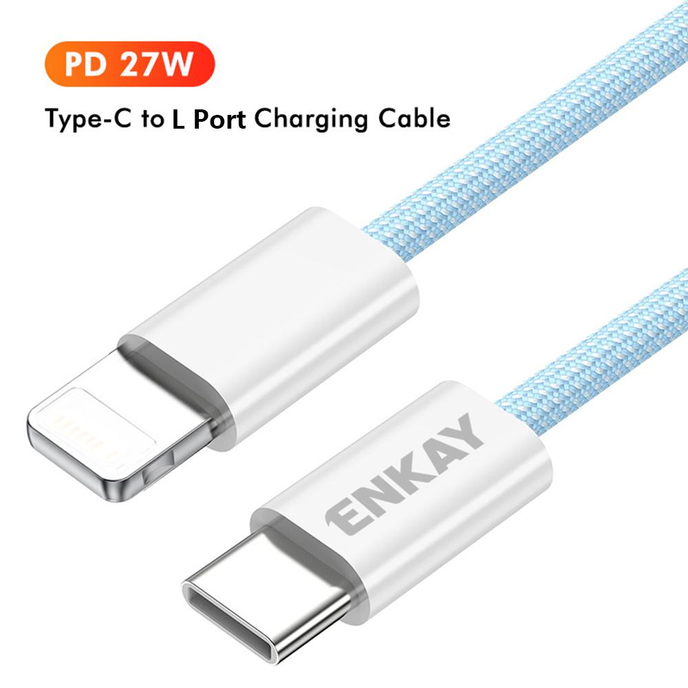 ENKAY HAT PRINCE 27W Type-C to L Port Charging Cable 1m/3.28ft Braided Data Sync Cord for iPhone iPad White
ENKAY HAT PRINCE 27W Type-C to L Port Charging Cable 1m/3.28ft Braided Data Sync Cord for iPhone iPad White