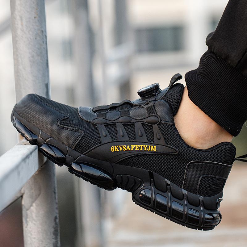 Men s Breathable Anti-Smash, Anti-Puncture, Non-Slip Work Safety Shoes with Rotary Buckle Black; 42
Men s Breathable Anti-Smash, Anti-Puncture, Non-Slip Work Safety Shoes with Rotary Buckle Black; 42