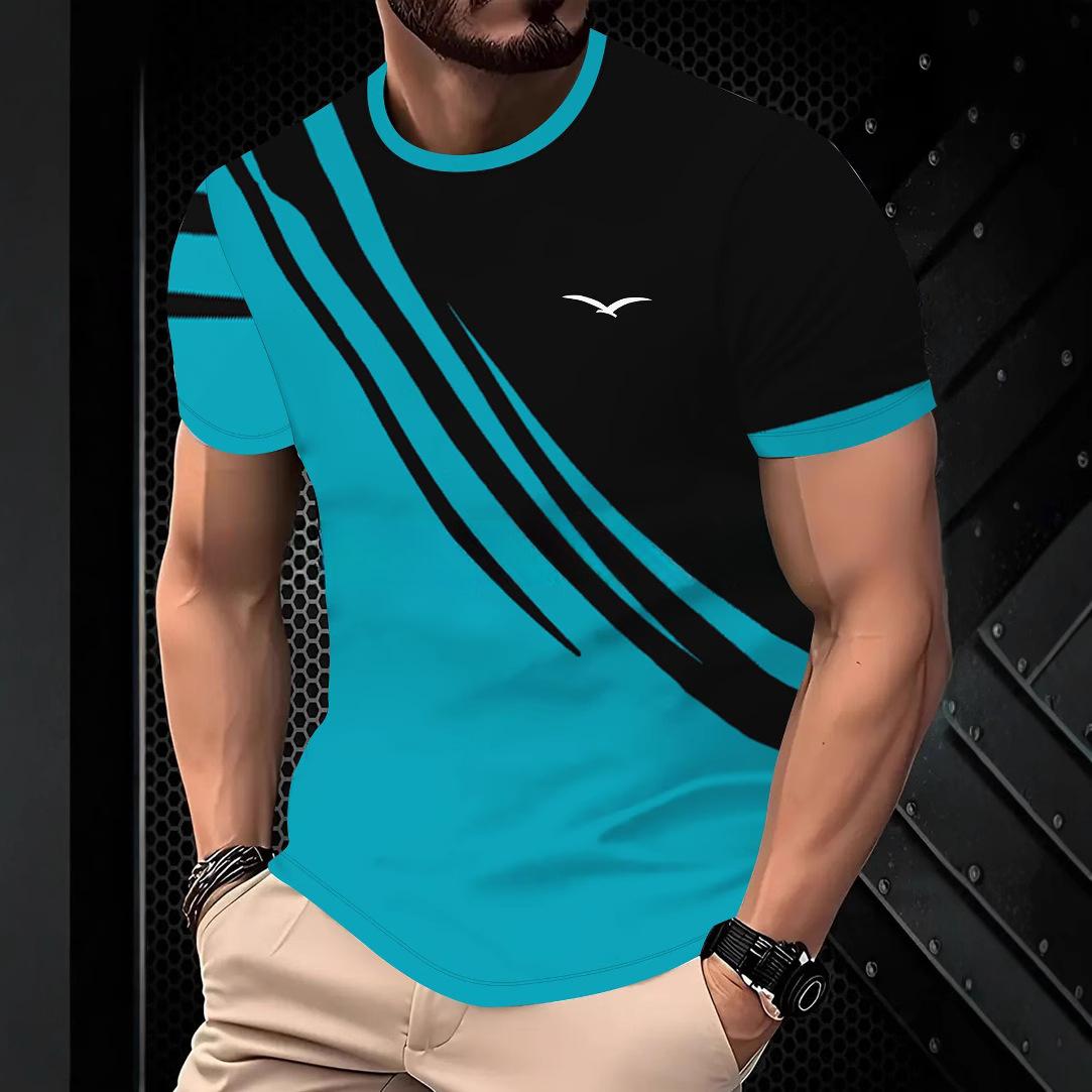 Summer Round Neck 3D Stripe Pattern Print Top Fashionable Casual Short Sleeved Men s T-shirts XS
Summer Round Neck 3D Stripe Pattern Print Top Fashionable Casual Short Sleeved Men s T-shirts XS