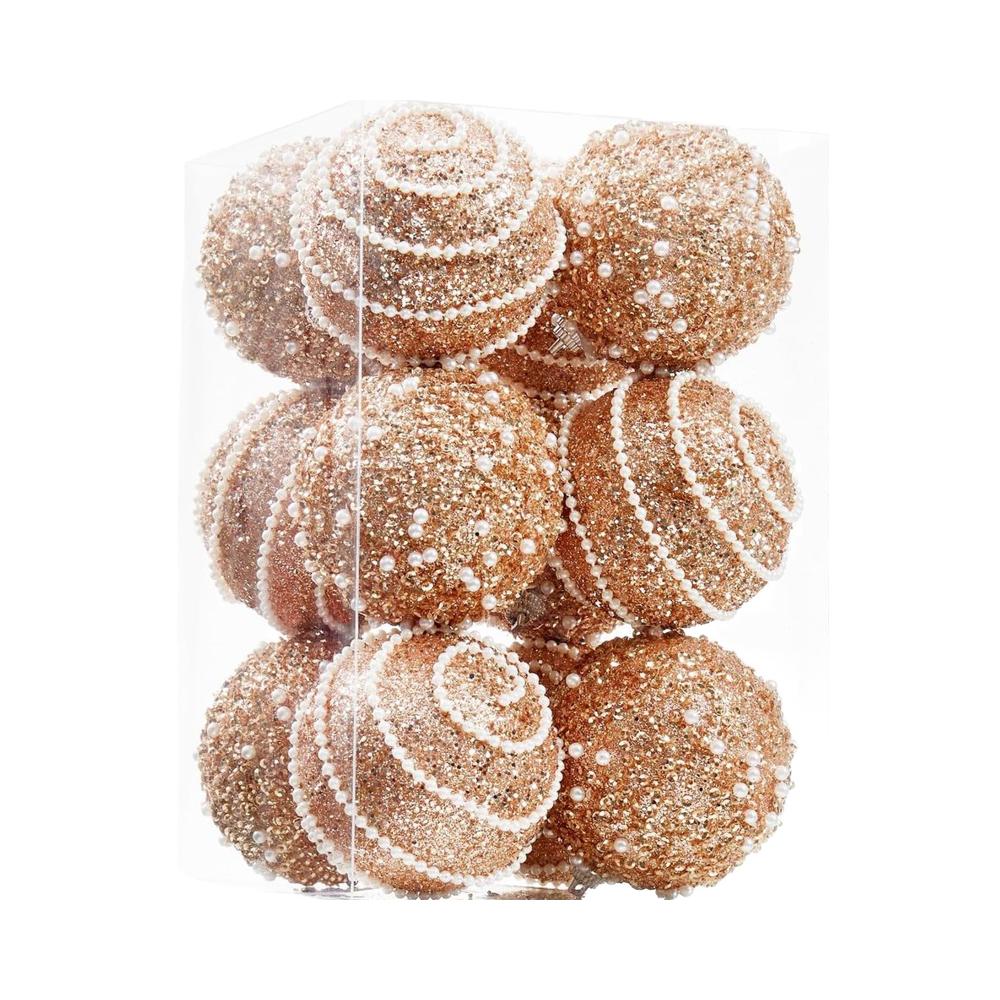 Artificial Rose Gold Christmas Ornaments with Pearls & Glitter-High Quality Luxury Sparkly Festive Tree Decor Balls 7CM розового золота
Artificial Rose Gold Christmas Ornaments with Pearls & Glitter-High Quality Luxury Sparkly Festive Tree Decor Balls 7CM розового золота