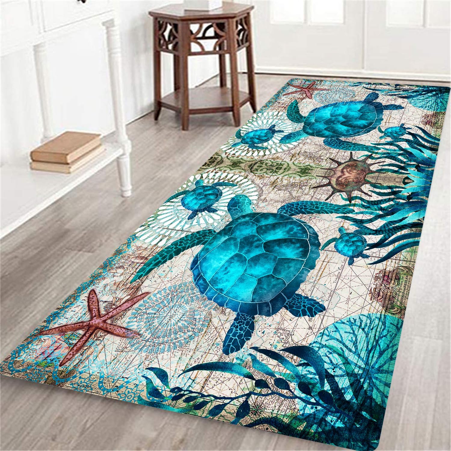Coastal Sea Turtle Ocean Life Runner Rugs Decor Kitchen Hallway Balcony Floormat Bedroom Entrance Doormat Bath Non-Slip Foot Pad 40x60cm 16x24inch
Coastal Sea Turtle Ocean Life Runner Rugs Decor Kitchen Hallway Balcony Floormat Bedroom Entrance Doormat Bath Non-Slip Foot Pad 40x60cm 16x24inch