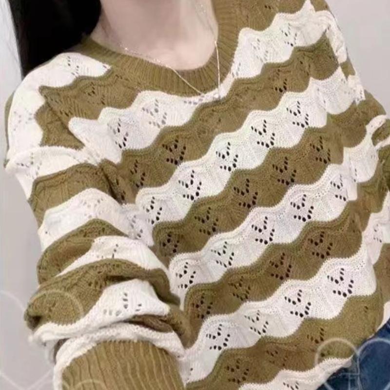 Knitted Women s Hollowed Out Striped Long Sleeved Shirt Large Size Fashion Loose and Versatile S
Knitted Women s Hollowed Out Striped Long Sleeved Shirt Large Size Fashion Loose and Versatile S