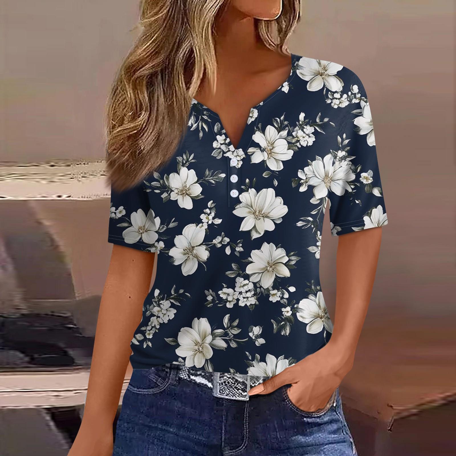 Жіноча повсякденна футболка з V-подібним вирізом і короткими рукавами на гудзиках M Темно-синій
Жіноча повсякденна футболка з V-подібним вирізом і короткими рукавами на гудзиках M Темно-синій