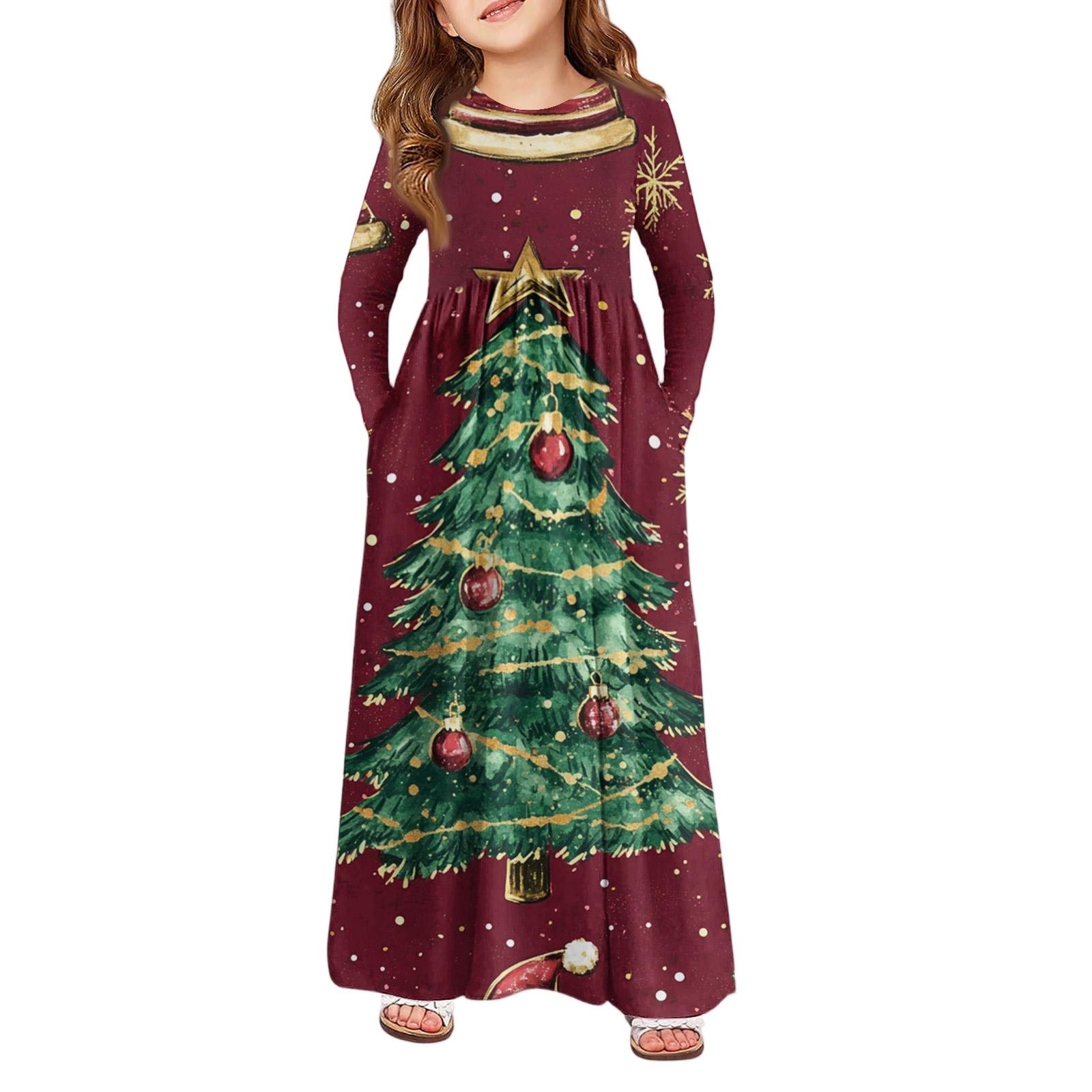 Girls Maxi Dress - Long Sleeve Pocket Dress Christmas Day 130
Girls Maxi Dress - Long Sleeve Pocket Dress Christmas Day 130