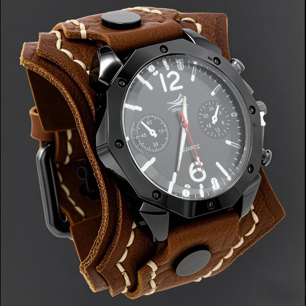 Men S Punk Rock Style Large Dial Quartz Watch Vintage Multi Layer Hand Stitched Cowhide Strap
Men S Punk Rock Style Large Dial Quartz Watch Vintage Multi Layer Hand Stitched Cowhide Strap