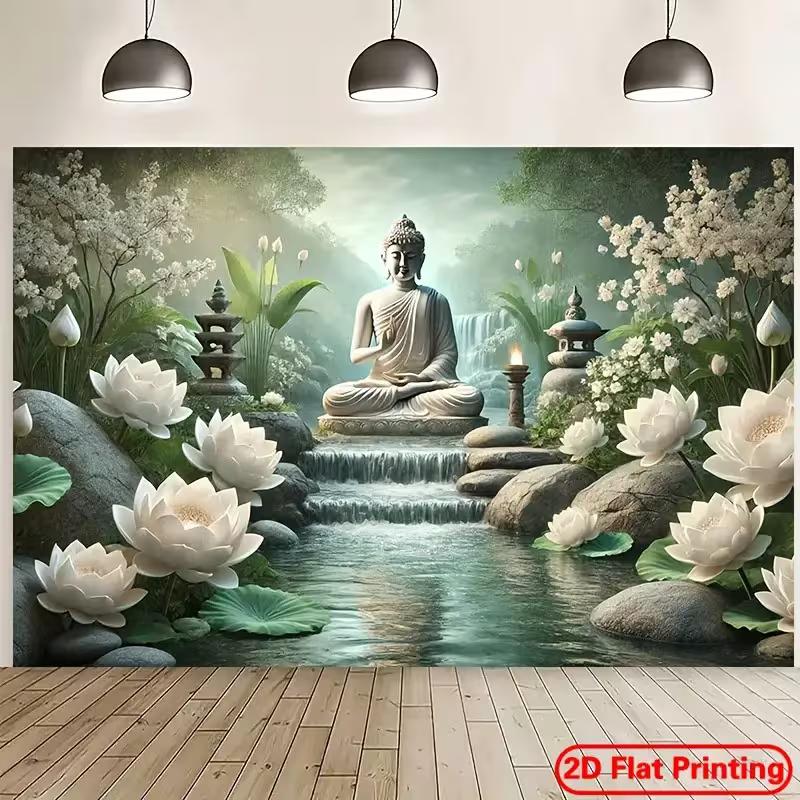 2D Buddha & White Lotus Backdrop - Zen Waterfall Photography Background Banner for Meditation & Yoga Decor 47.2x31.5inch/120*80cm
2D Buddha & White Lotus Backdrop - Zen Waterfall Photography Background Banner for Meditation & Yoga Decor 47.2x31.5inch/120*80cm