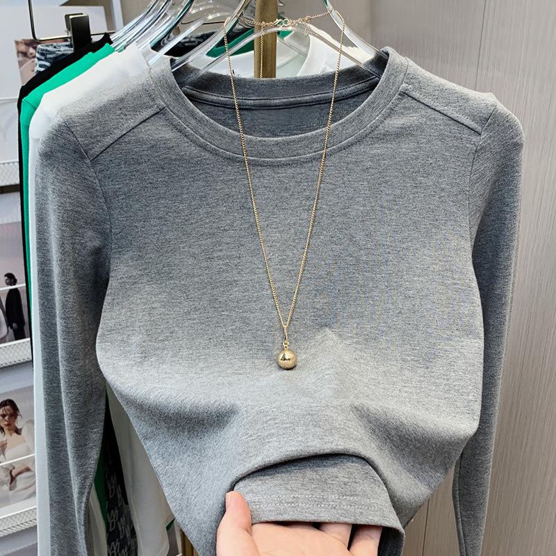 Базовая рубашка с круглым вырезом для женщин на весну и лето, новая футболка с длинными рукавами, модный облегающий топ с внутренней стороной однотонного цвета для женщин 2XL серый
Базовая рубашка с круглым вырезом для женщин на весну и лето, новая футболка с длинными рукавами, модный облегающий топ с внутренней стороной однотонного цвета для женщин 2XL серый