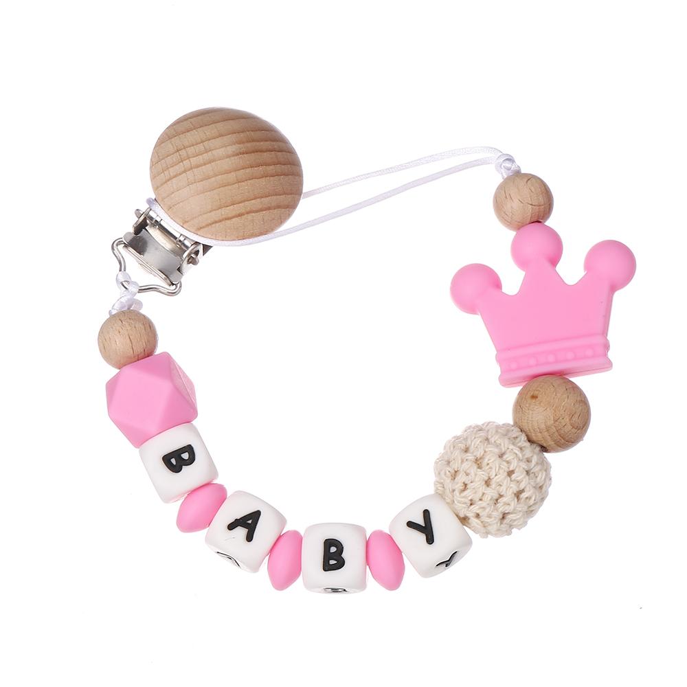 Custom Personalized Name Baby Pacifier Clip Wood Soother Chew Teether Toys Dummy Safe Crown Silicone Teether Pacifier Chain Gift
Custom Personalized Name Baby Pacifier Clip Wood Soother Chew Teether Toys Dummy Safe Crown Silicone Teether Pacifier Chain Gift