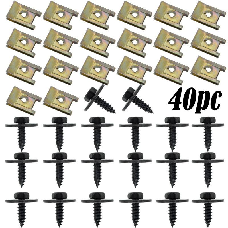 40pcs Mixed Car Metal Screw Tapping Fastener Clip U-Type Clip with Screw Anti-rust Protection Clip Screw Buckle Iron Sheet
40pcs Mixed Car Metal Screw Tapping Fastener Clip U-Type Clip with Screw Anti-rust Protection Clip Screw Buckle Iron Sheet