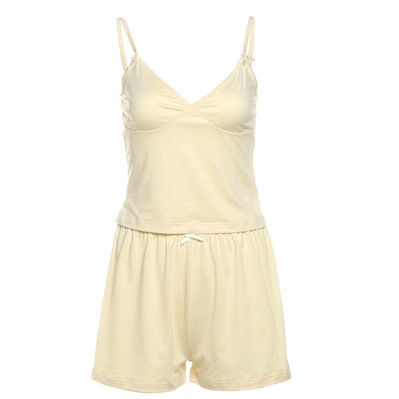 # Sisjuly# Basic Style Home Casual Pure Color Bows Chest Camisole Tight Shorts Suit Women Yellow S
# Sisjuly# Basic Style Home Casual Pure Color Bows Chest Camisole Tight Shorts Suit Women Yellow S