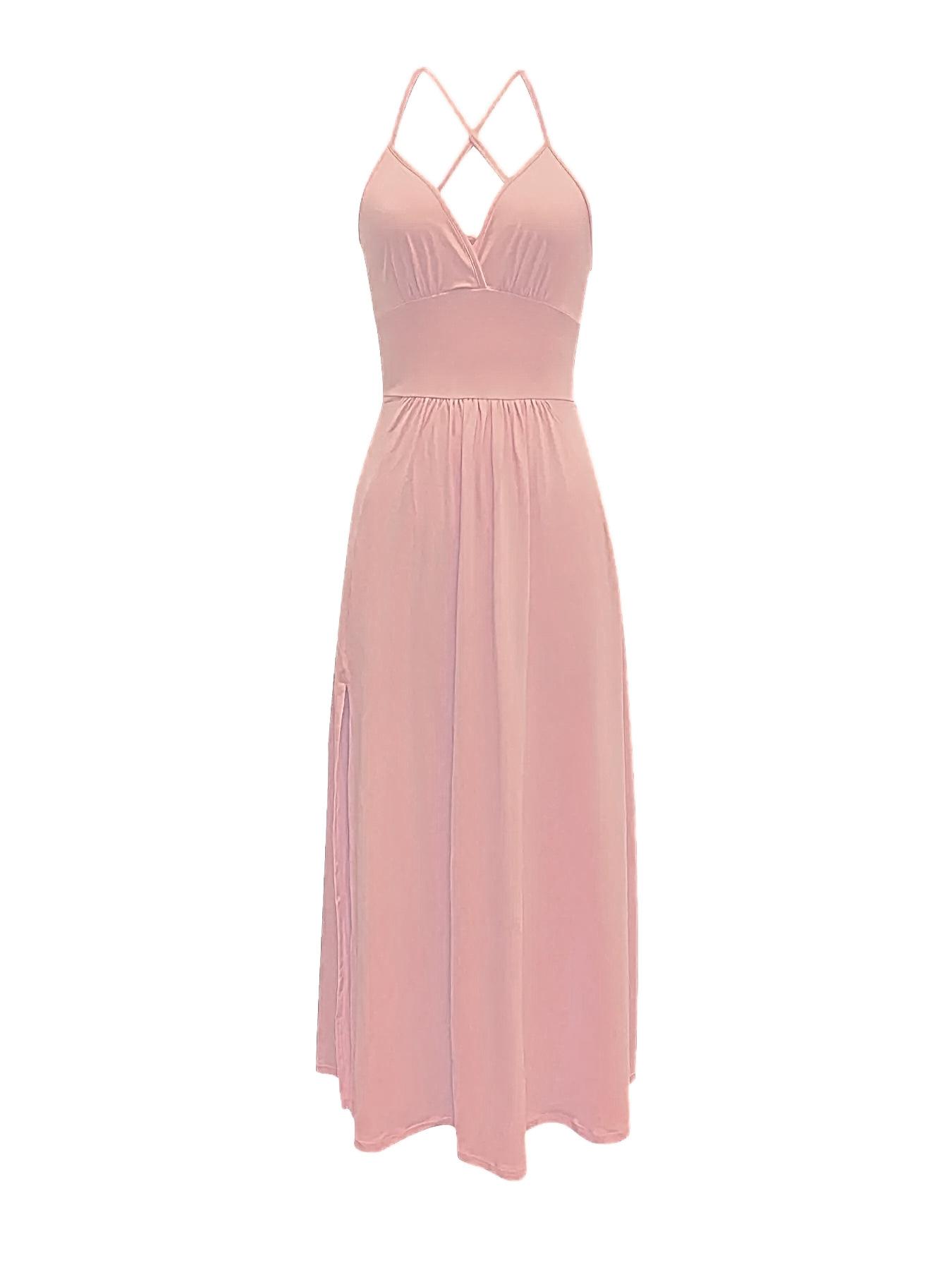 Летняя мода женские халтер V-образный вырез прорезь сзади завязка разрез длинные платья M розовый
Летняя мода женские халтер V-образный вырез прорезь сзади завязка разрез длинные платья M розовый