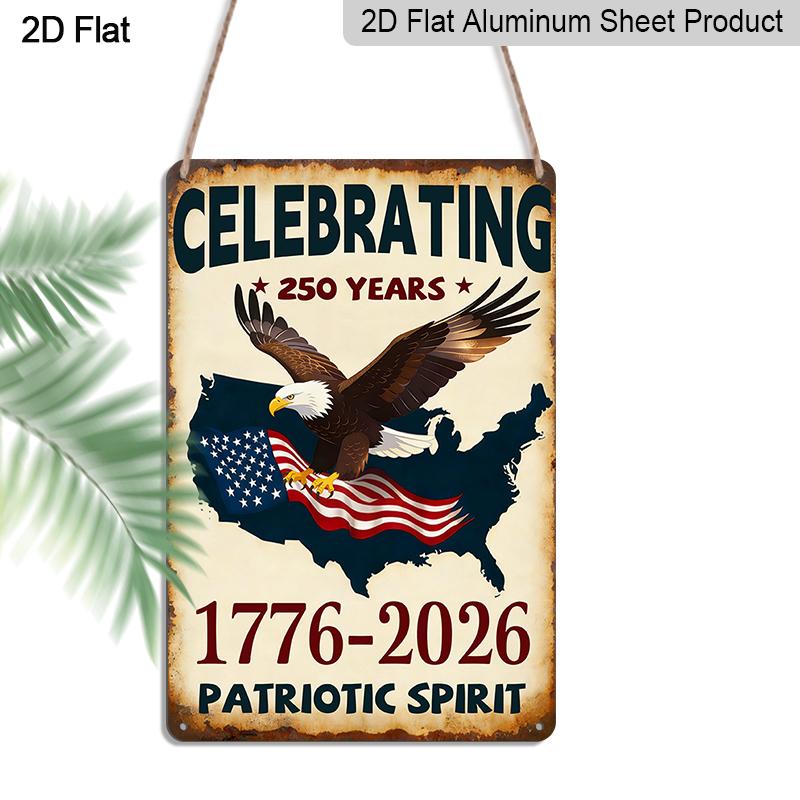 2D Flat 250 Years of History Commemorative Metal Wall Sign 1776-2026 - Heavy-Duty Aluminum Eagle USA Map Patriotic Plaque Suitable for Garage, Living 20*30cm
2D Flat 250 Years of History Commemorative Metal Wall Sign 1776-2026 - Heavy-Duty Aluminum Eagle USA Map Patriotic Plaque Suitable for Garage, Living 20*30cm