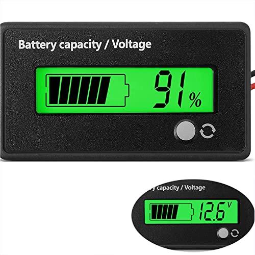 Intckwan Battery Capacity Voltage Meter with Alarm Car Battery Tester Battery Monitor DC 12V 24V 36V 48V 72V Li-ion Battery Tester (Green Light)
Intckwan Battery Capacity Voltage Meter with Alarm Car Battery Tester Battery Monitor DC 12V 24V 36V 48V 72V Li-ion Battery Tester (Green Light)