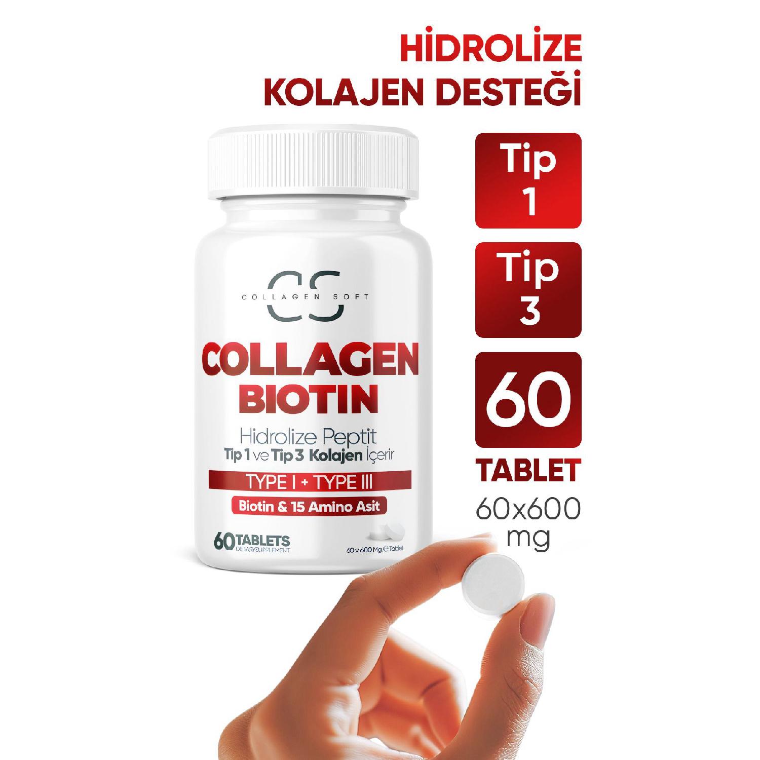Hydrolyized Type 1 And Type 3 Collagen Peptides, Biotin And 15 Amino Acids Containing 60 Tablets
Hydrolyized Type 1 And Type 3 Collagen Peptides, Biotin And 15 Amino Acids Containing 60 Tablets