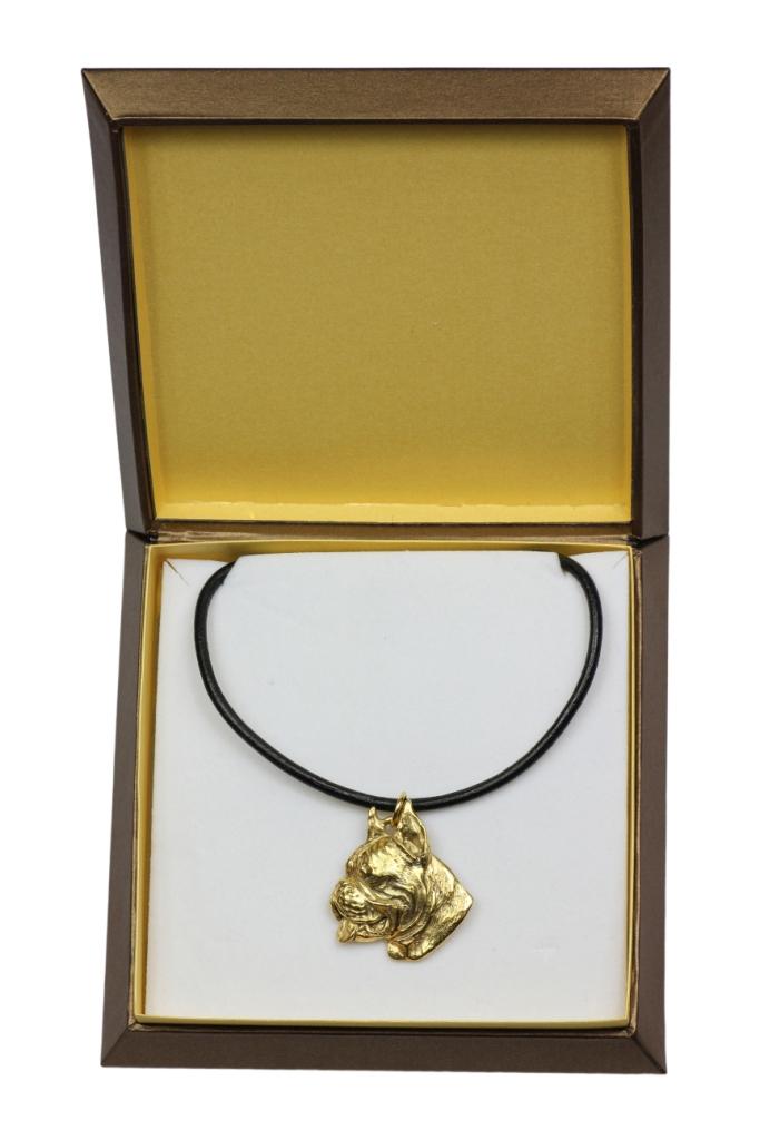 Boxer, German Boxer I - Dog necklace in gift box, gold-plated pendant for dog fan, striking jewellery by Art-Dog
Boxer, German Boxer I - Dog necklace in gift box, gold-plated pendant for dog fan, striking jewellery by Art-Dog