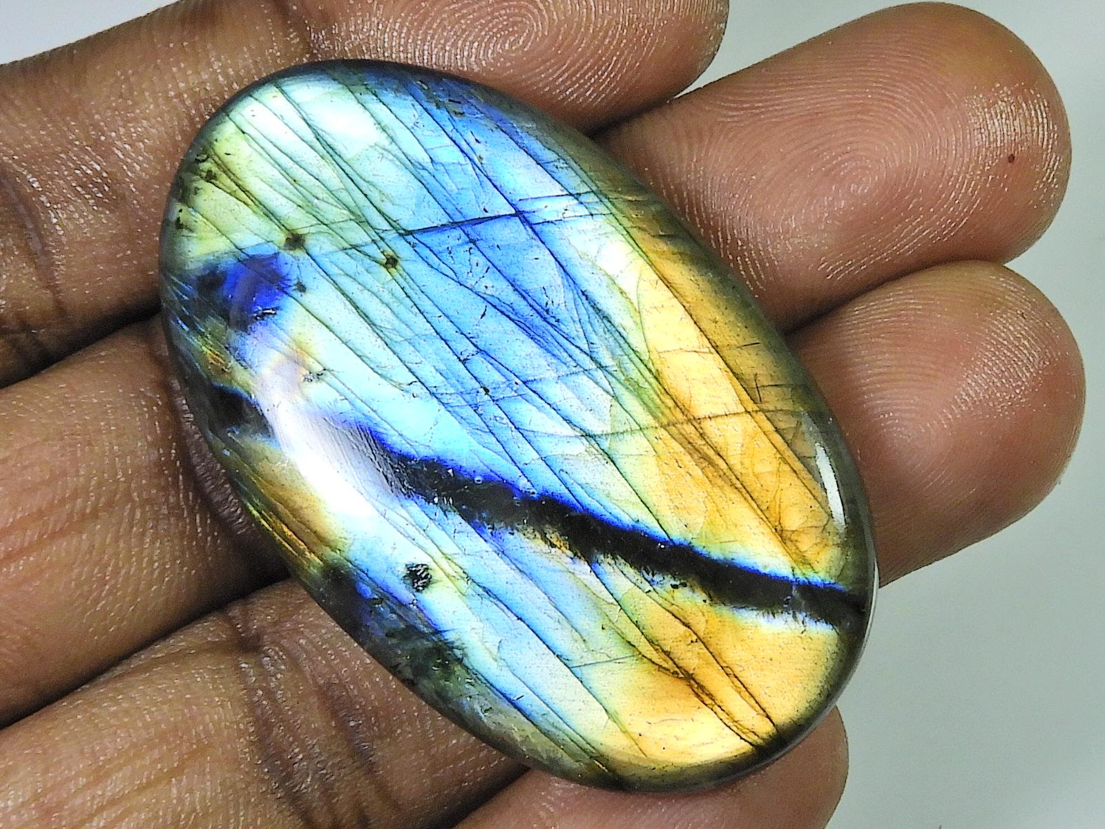 91Cts. Natural Labradorite Multi Fire Oval Cabochon Loose Gemstone 29X50X6MM SK-1135
91Cts. Natural Labradorite Multi Fire Oval Cabochon Loose Gemstone 29X50X6MM SK-1135