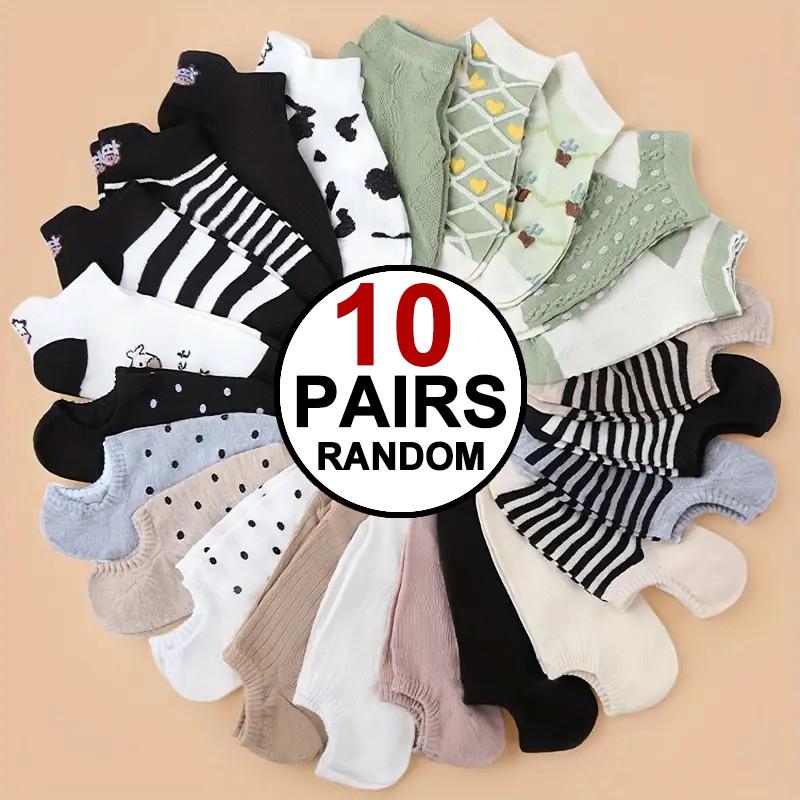 10 Pairs Women Striped Knitted Socks Comfortable Polyester and Spandex Blend Sweat Absorbing Breathable Fashionable Ankle Socks One Size
10 Pairs Women Striped Knitted Socks Comfortable Polyester and Spandex Blend Sweat Absorbing Breathable Fashionable Ankle Socks One Size