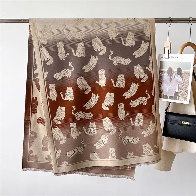 2025 Роскошный женский зимний шарф Имитация кашемира Анималистичный Двусторонний принт кошки Теплая шаль Пашмина Стола Одеяло Фуляр 65x185cm
2025 Роскошный женский зимний шарф Имитация кашемира Анималистичный Двусторонний принт кошки Теплая шаль Пашмина Стола Одеяло Фуляр 65x185cm