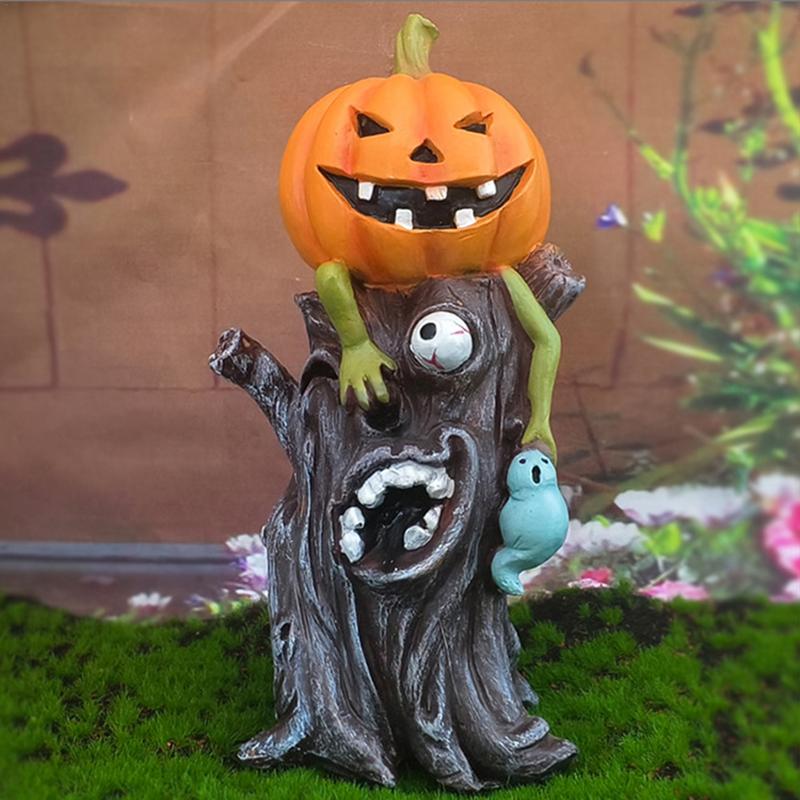 Resin Pumpkin Ghost Tree Stump Statue Halloween Decorations Halloween Figurines Garden Decors for Indoor Haunted House
Resin Pumpkin Ghost Tree Stump Statue Halloween Decorations Halloween Figurines Garden Decors for Indoor Haunted House