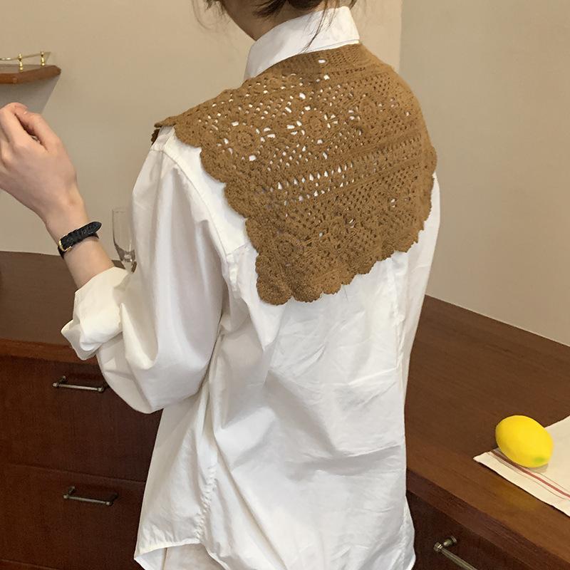 Японская Фея Энергия Пасторальная Студенческая Кружевная Шаль Женская Маленькая Жилетка С Юбкой Пустой Шарф Завязанный Поддельный Воротник Average size