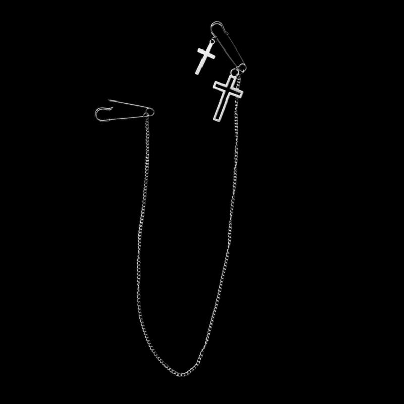 Crucifix Brooch Suit Pin Badge with Chains Brooch Buckle Chain Collar Lapel Pin for Men Decoration Metal Brooch Pin Cli 1
Crucifix Brooch Suit Pin Badge with Chains Brooch Buckle Chain Collar Lapel Pin for Men Decoration Metal Brooch Pin Cli 1