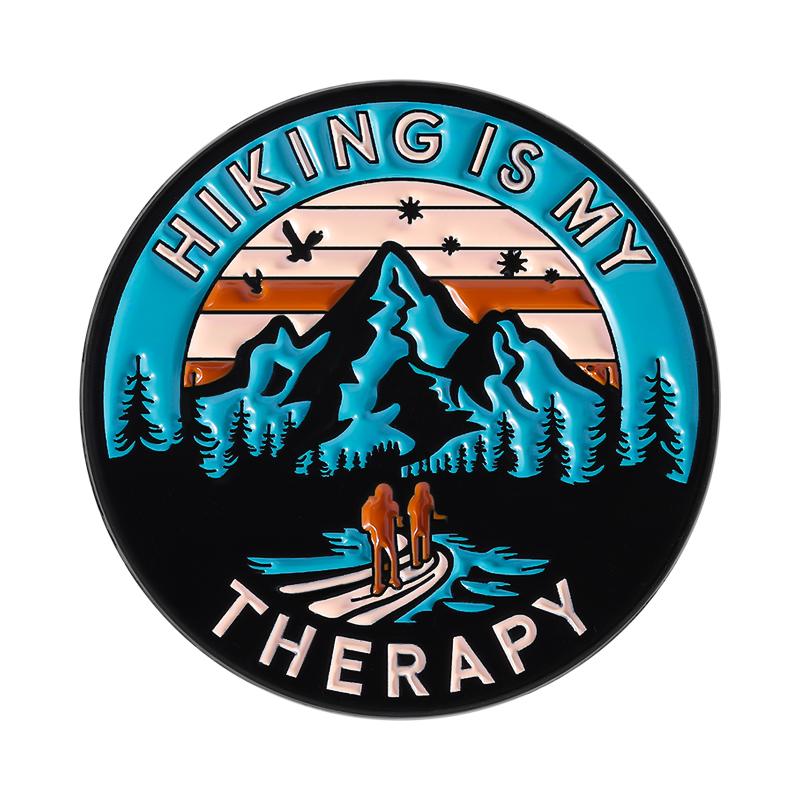 Outdoor Hiking Enamel Pins Out Of Breath Hiking Society Hiking is my Therapy Brooches Lapel Badge Jewelry Gifts For Nature Lover
Outdoor Hiking Enamel Pins Out Of Breath Hiking Society Hiking is my Therapy Brooches Lapel Badge Jewelry Gifts For Nature Lover