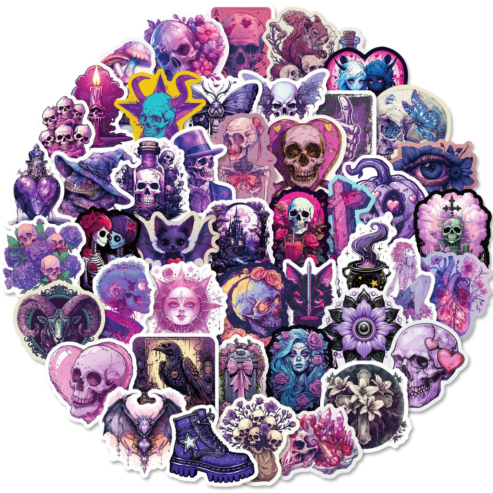 50 Gothic Decals Cartoon Hand Notes Personality Horror Purple Skeleton Halloween Thriller Ornament Decals New Style
50 Gothic Decals Cartoon Hand Notes Personality Horror Purple Skeleton Halloween Thriller Ornament Decals New Style