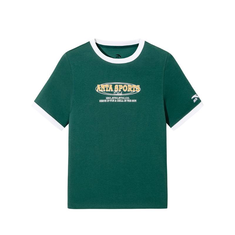 Anta Comfortable Simple Versatile Spliced Round Neck Letter Breathable Short Sleeve T-Shirt Women Tops Forest-Green Snow-White 162538118-2 2XL
Anta Comfortable Simple Versatile Spliced Round Neck Letter Breathable Short Sleeve T-Shirt Women Tops Forest-Green Snow-White 162538118-2 2XL