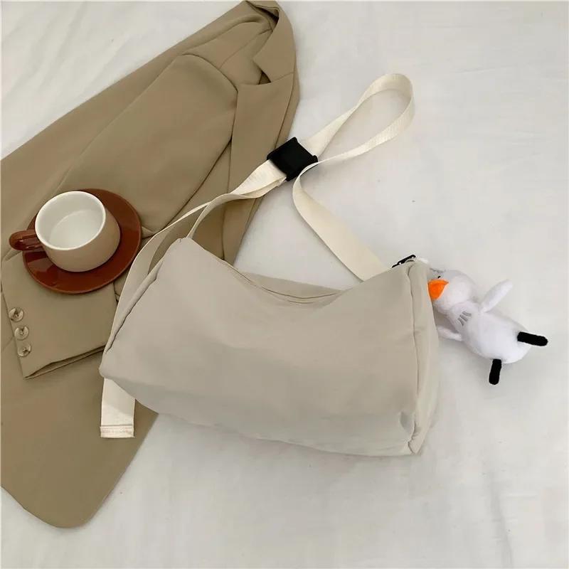 Студенческая большая вместительная сумка через плечо из холста, универсальная, с подушкой через плечо, новая версия