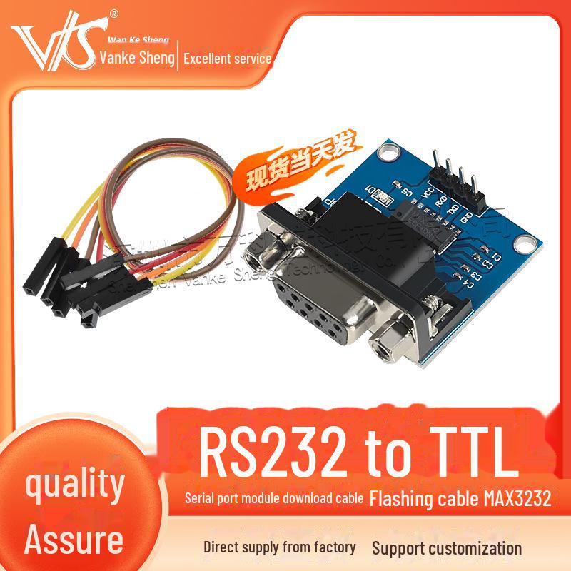 RS232 to TTL 2nd Gen Serial Port Flash Cable with MAX3232 and 4 DuPont Connectors. Without wire
RS232 to TTL 2nd Gen Serial Port Flash Cable with MAX3232 and 4 DuPont Connectors. Without wire