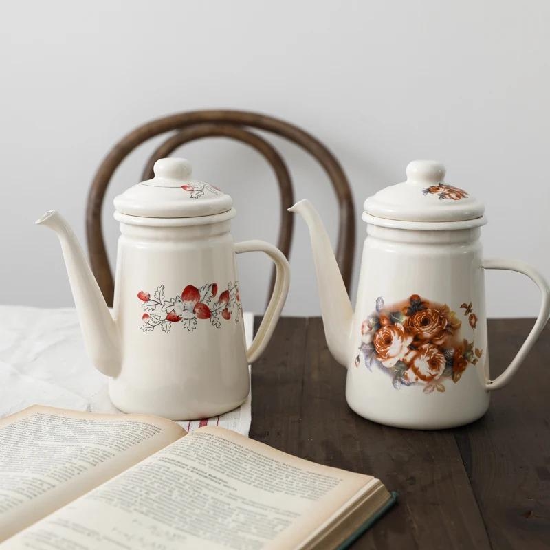 Экспортный японский кофейник емкостью 1,1 л в стиле ретро с толстой эмалью/чайник на открытом огне 
Экспортный японский кофейник емкостью 1,1 л в стиле ретро с толстой эмалью/чайник на открытом огне