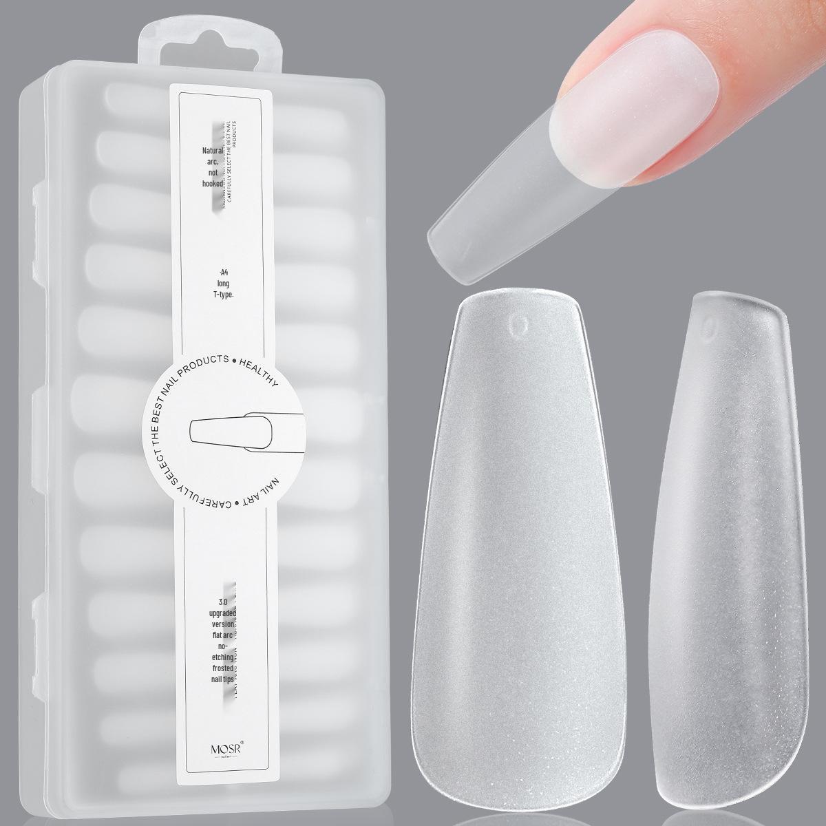 240-Piece Traceless Nail Tip Set: Press-On, Ultra-Thin, Frosted Full Coverage, Long Trapezoid Shape, Perfect for Nail Salons.
240-Piece Traceless Nail Tip Set: Press-On, Ultra-Thin, Frosted Full Coverage, Long Trapezoid Shape, Perfect for Nail Salons.