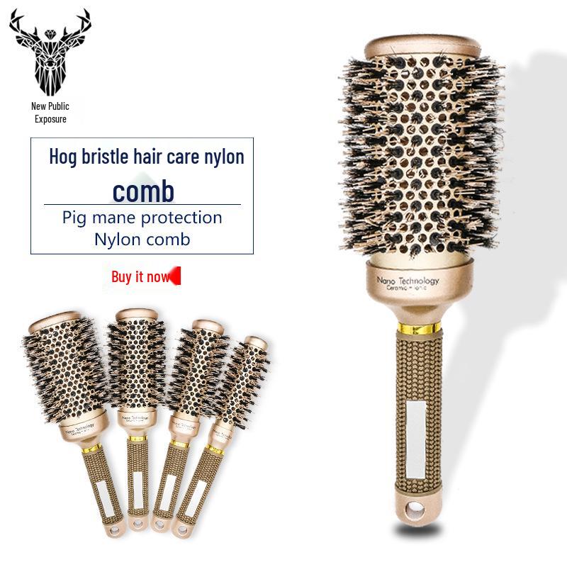 Ceramic Curling Brush Set: 4-Piece Heat-Conductive Bristle Brushes for Professional Hair Styling. Gold 25mm
Ceramic Curling Brush Set: 4-Piece Heat-Conductive Bristle Brushes for Professional Hair Styling. Gold 25mm