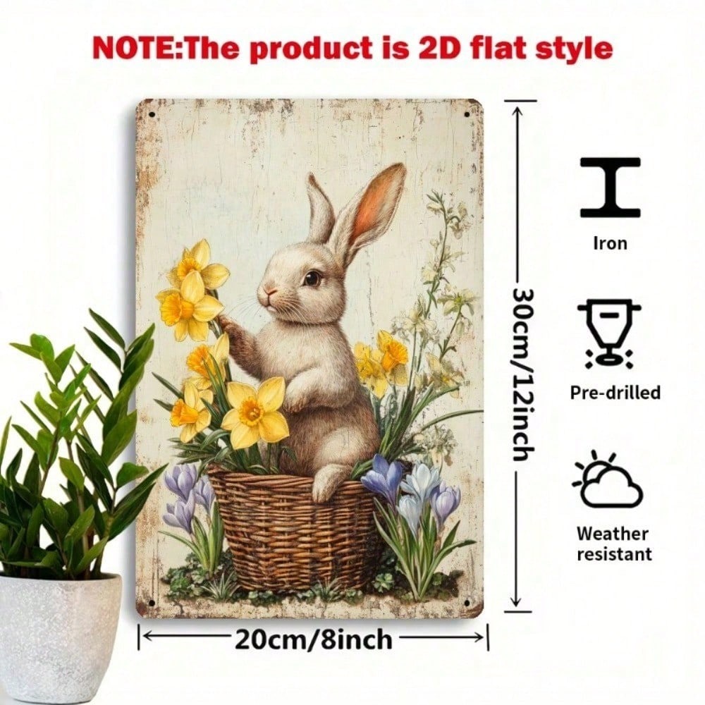 Vintage D Easter Rabbit Metal Wall Art Farmhouse Rustic Spring Decor Sign Home Living Room Bedroom Hanging Sculpture 20x30cm(7.8x11.8inch)
Vintage D Easter Rabbit Metal Wall Art Farmhouse Rustic Spring Decor Sign Home Living Room Bedroom Hanging Sculpture 20x30cm(7.8x11.8inch)